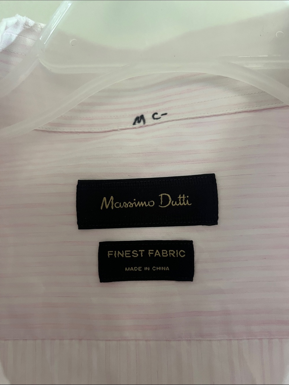 Massimo Dutti Mens Dress Shirt in Light Pink Stripe with Classic Collar - Picture 2 of 6